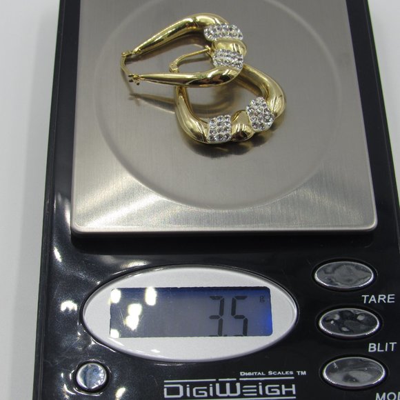 Sterling Silver Large Bright Crystal Earrings - Picture 6 of 6